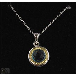 #9 BLUE TOPAZ PENDANT NECKLACE