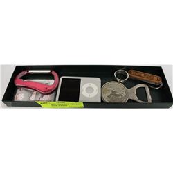 LOT OF MEN ITEMS INCL VINTAGE CAN OPENER, POCKET