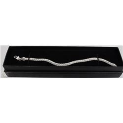 SILVER PLATED FLAT SNAKE CHAIN BRACELET