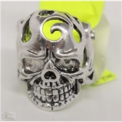 MEN'S HEAVY STAINLESS STEEL SKULL RING SZ10