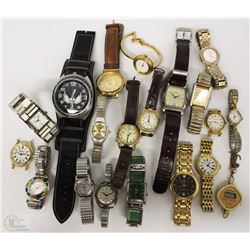 SMALL FLAT OF ASSORTED VINTAGE WATCHES