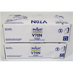 TWO BOXES OF MARIGOLD INDUSTRIAL POWDERED GLOVES