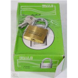 CASE OF 9 NEW BRASS LOCKS WITH KEYS