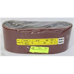 LOT OF 10 SANDING BELTS 4"X24"