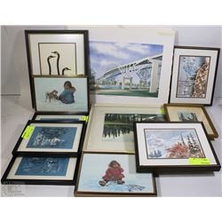 FLAT OF ESTATE ART INCLUDING FRAMED AND UNFRAMED