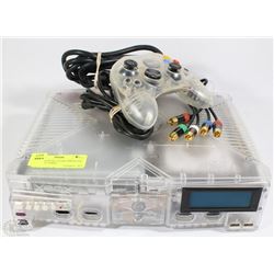 XBOX CRYSTAL CLEAR LIMITED ED. CONSOLE, CORDS