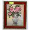Image 1 : VINTAGE CANVAS PICTURE "ROSES" 14W X 17H