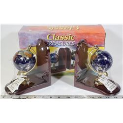 BRAND NEW LAPIS GLOBE BOOKENDS