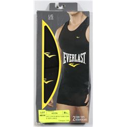 EVERLAST 2 PACK MENS TANK TOPS - BLACK-SIZE LARGE