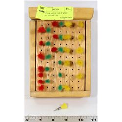 32 VINTAGE BLOW DARTS WITH WOOD CASE (METAL