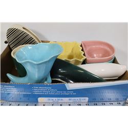 BOX OF VARIOUS VINTAGE PLANTERS