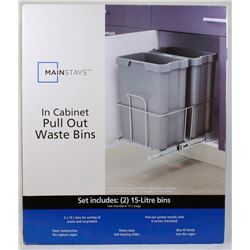 MAINSTAYS IN CABINET PULL OUT WASTE BIN
