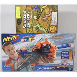 CLASSIC GAMES SNAKES AND LADDERS WITH NERF GUN