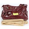 Image 1 : BERYL DARK RED LEATHER LIKE PURSE WITH DUST COVER