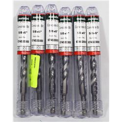 LOT OF 6 METABO 5/8X6" CONCRETE BITS
