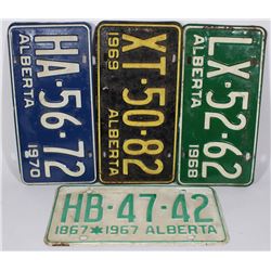 FLAT WITH ASSORTED 4 LICENSE PLATES ALBERTA