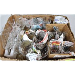 BOX OF ASSORTED STEMWARE INCL SOME CRYSTAL