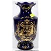 Image 1 : LIMOGES ROMAN STYLE BLUE & GOLD COLORED VASE