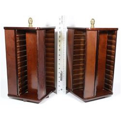 PAIR OF BOMBAY WOODEN CD RACKS (17")