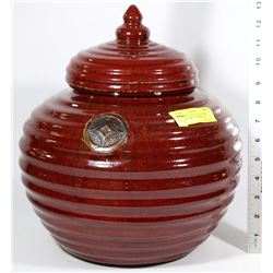 LARGE DECORATIVE GLAZED CERAMIC ART POTTERY (13")