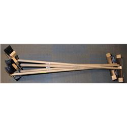 LOT OF 5 ALL PURPOSE PUSH BROOMS WITH HANDLES 14"