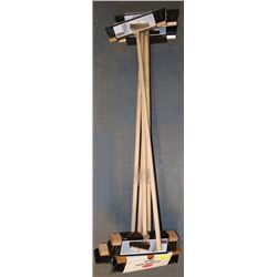 LOT OF 6  ALL PURPOSE PUSH BROOMS WITH HANDLES 14"