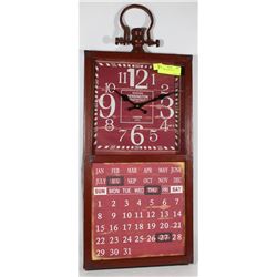 CALENDAR CLOCK 28"X12"