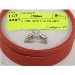FASHION RING WITH CZ STONES SIZE 5
