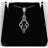Image 1 : # 77 BLUE TOPAZ,PERIDOT,AMETHYST PENDANT NECKLACE