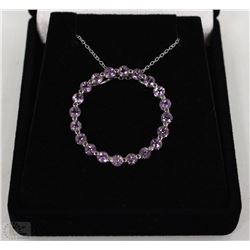 #19 GENUINE AMETHYST PENDANT NECKLACE
