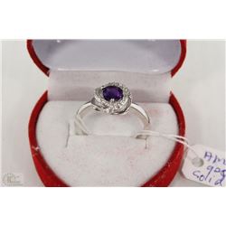 #42 GENUINE AMETHYST & CZ RING
