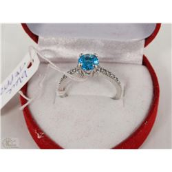 #76 BLUE TOPAZ & CZ RING