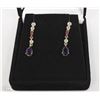 Image 1 : #18 GENUINE AMETHYST, RUBY &CZ EARRINGS