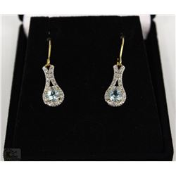 #25 GENUINE BLUE TOPAZ &CZ EARRINGS