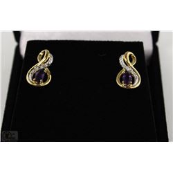 #22 GENUINE AMETHYST & CZ EARRINGS