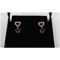 #23 GENUINE AMETHYST & CZ EARRINGS