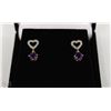 Image 1 : #23 GENUINE AMETHYST & CZ EARRINGS
