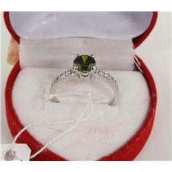 #34  PERIDOT& CZ  RING