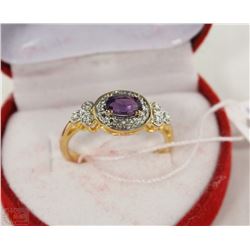#38 GENUINE AMETHYST & CZ RING