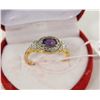 Image 1 : #38 GENUINE AMETHYST & CZ RING