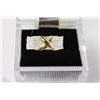 Image 1 : X SHAPE SILVER PLATED RING SIZE 8