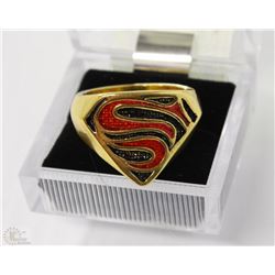 SUPERMAN LOGO GOLD TONE RING