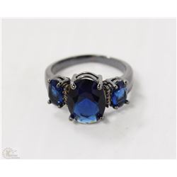 WOMEN BLACK SAPPHIRE 10K BLACK GOLD PLATED