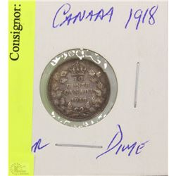 1918 CANADA  SILVER DIME