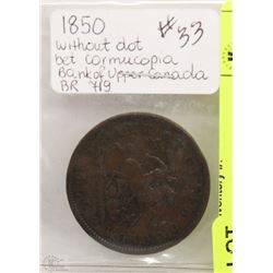 1850 BANK OF UPPER CANADA ONE PENNY