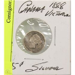 1888 CANADA VICTORIAN 5 CENT SILVER COIN