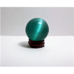 ASIAN QUARTZ 40 MM BLUE CATS EYE SPHERE