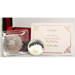 CANADA 1975 SILVER $1 & US COMM SILVER HALF DOLLAR