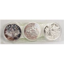 CANADA RCM 2000, 2001 & 2002 BU SILVER DOLLARS