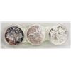 Image 1 : CANADA RCM 2000, 2001 & 2002 BU SILVER DOLLARS